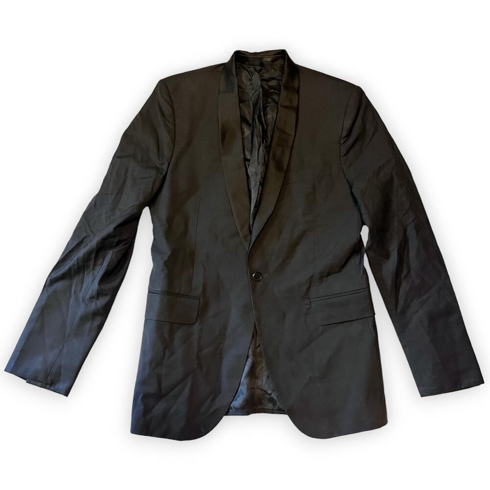 Vintage, Givenchy Paris, Black Virgin Wool Jacket, Size: 46